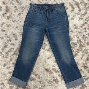 J. Jill Women's High Rise Straight Cropped Blue Jeans